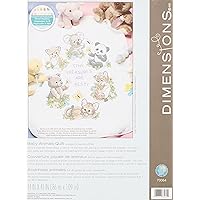 Dimensions Stamped Cross Stitch 'Tiny Treasures' DIY Baby Quilt Kit, 34