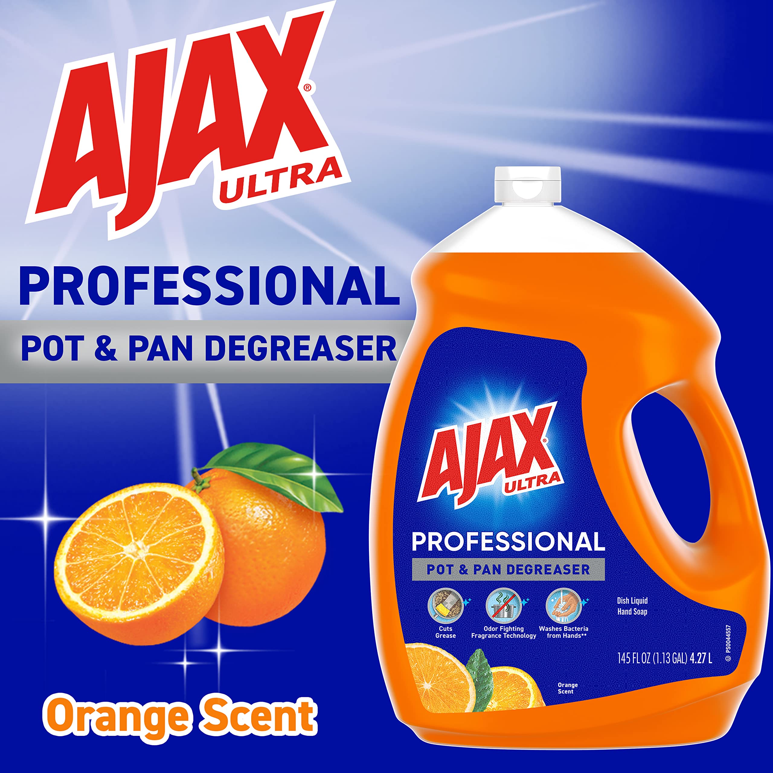 Ajax Ultra Professional Pot & Pan Degreaser Dish Liquid, Orange Scent - 145 Fluid Ounce (pack of 4)
