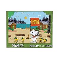 AQUARIUS Snoopy Camp Beagle Scouts 500pc Puzzle (500 Piece Jigsaw Puzzle) - Glare Free - Precision Fit - Officially Licensed Peanuts Merchandise & Collectibles - 14x19 Inches
