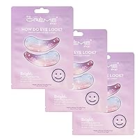 The Crème Shop How Do Eye Look? Vegan Illuminating Under Eye Patches for Brightening Depuffing with Vitamin C Hyaluronic Acid & Vegan Collagen 15 Min Quick Fix for Dark Circles Wrinkles (Set of 3Pack)