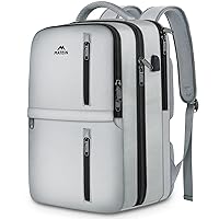 MATEIN Travel Laptop Backpack, 17 Inch Flight Approved Carry on Backpack for Men & Women, 40L Water Resistant Anti-Theft Luggage Daypack Business College Weekender Overnight Duffel Bag, Gray