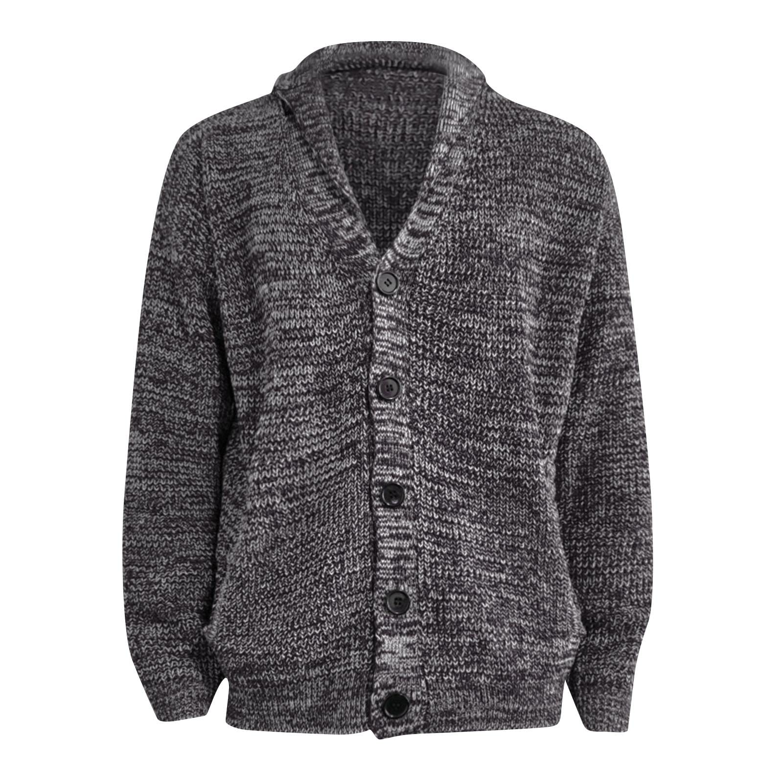 XIAXOGOOL Cardigan Mens Sweater Casual Stylish Shawl Collar Cardigan Cable Knitted Button Up Cardigan Sweaters