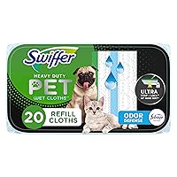 Swiffer Sweeper Pet Heavy Duty Multi-Surface Wet Cloth Refills for Floor Mopping and Cleaning, Fresh scent, 20 count