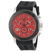 Men's 10042-05-BB Monte Carlo Chronograph Red Textured Dial Black Silicone Watch