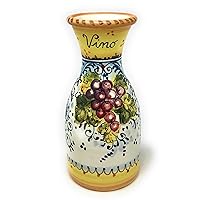 Italian Ceramic Art Pottery Vase Pitcher gal 0,132 Vino Vine Hand Painted Made in ITALY Tuscan