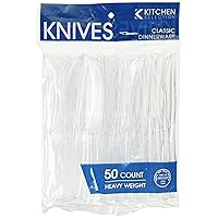Heavy Weight Clear Plastic Knives - 50 Count - Ideal for Parties and Everyday Use