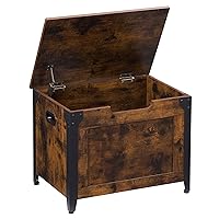 Storage Chest, Wooden Storage Trunk with Metal Frame, Entryway Shoes Bench, Large Storage Organizer, Modern Style Lift-Top Storage Chest with Safety Hinge for Bedroom, Living room