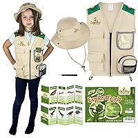 Kids Explorer Costume including Safari Vest and Hat - Boys & girls aged between 3-7 - Role play as paleontologist, zoo keeper, park ranger or fishing
