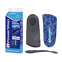 Powerstep Insoles, Pinnacle 3/4 Thin, Arch Pain Relief Insole, For Tight Shoes, Arch Support Orthotic For Women and Men