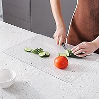 Acrylic Cutting Board with Counter Lip, Clear Non slip Acrylic Cutting Board for Kitchen Countertop Protection(12.8