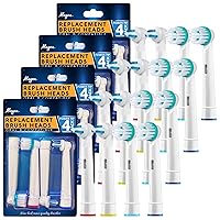 Replacement Toothbrush Heads for Oral B Braun - Ortho and Power Tip Brush Heads Compatible with Oralb Electric Toothbrush - Good for Braces, Crowns, Bridges 20 Pk. Fit The Oral-B Pro 1000, Kids Plus