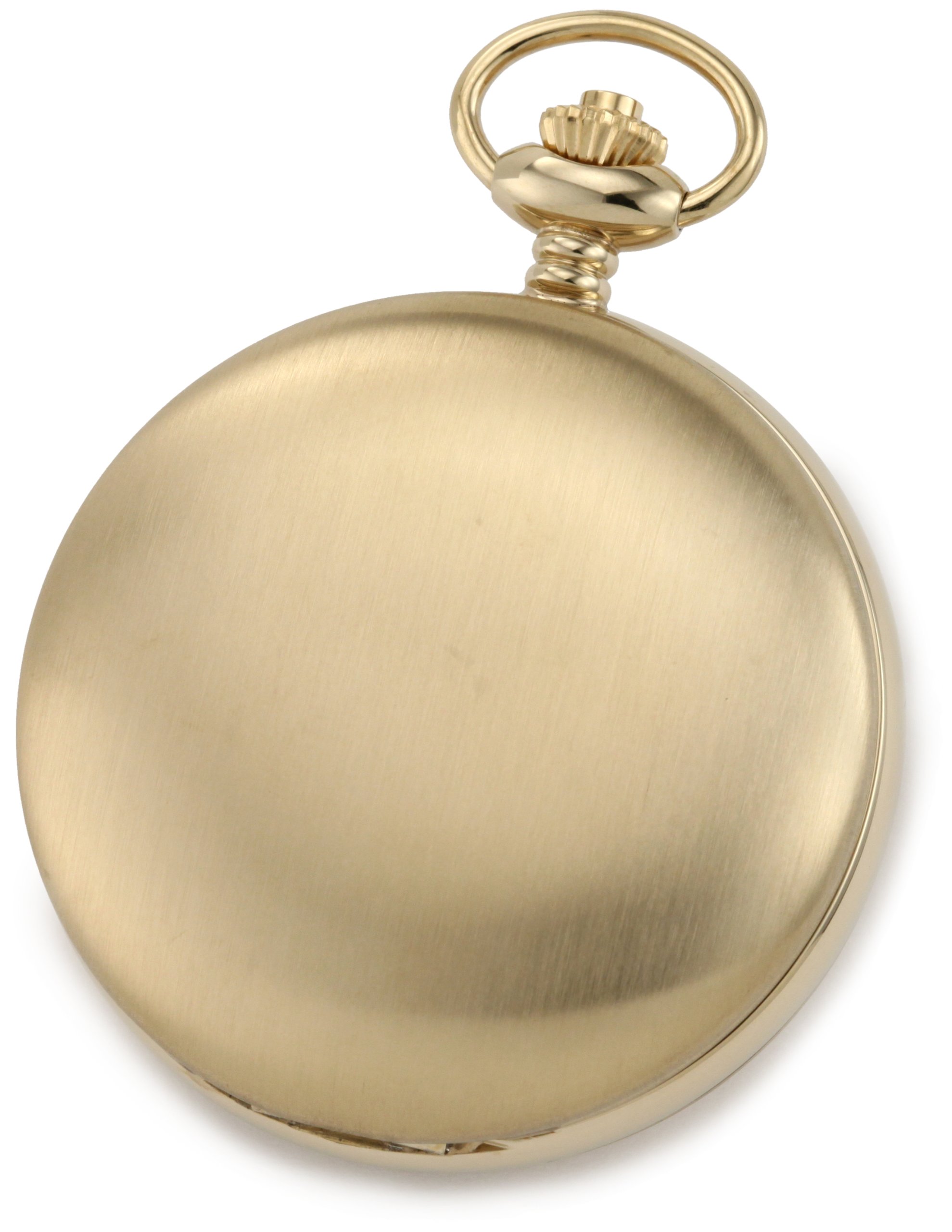 Charles-Hubert, Paris 3908-GRR Premium Collection Gold-Plated Stainless Steel Satin Finish Double Hunter Case Mechanical Pocket Watch