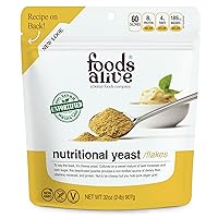 Foods Alive | Non-Fortified Premium Nutritional Yeast Flakes | 2 lbs | Unfortified Vegan Cheese Powder Seasoning