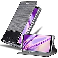 Book Case Compatible with ZTE Nubia N3 in Grey Black - with Magnetic Closure, Stand Function and Card Slot - Wallet Etui Cover Pouch PU Leather Flip