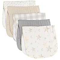 Gerber Baby Unisex Muslin Burp Cloths 5-Pack, Multi Stars, Large Size 20