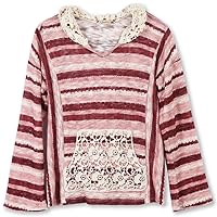 Speechless Girls' French Terry Hoodie with Crochet Detail