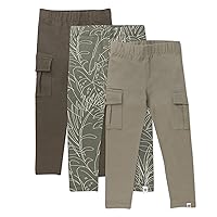 HonestBaby Multipack Leggings Skinny, Flare and Cargo Pants Organic Cotton for Infant Baby Girls,Toddlers,Little Kids(Legacy)