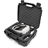 CASEMATIX Travel Case Compatible with Meta Quest 3 Elite Strap Bundle and Oculus Quest VR Gaming Headset & Accessories, Impact Resistant Shell and Precision Cut Shock Absorbing Foam Protects Meta 3