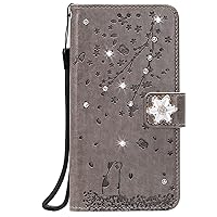 Wallet Case for iPhone 13/13 Pro/13 Pro Max, Bling Glitter PU Leather Folio Flip Case Cover with Card Slots Kickstand Wrist Strap Shockproof TPU Cases,Gray,13pro 6.1
