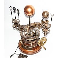 Antique Vintage Maritime Brass Solar System Marine Orrery Lunar Eclipse Mechanical Astronomy Model, Antique Brown, 18 Inches