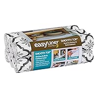Smooth Top EasyLiner for Cabinets & Drawers - Easy to Install & Cut to Fit - Shelf Paper & Drawer Liner Non Adhesive - Non Slip Shelf Liner - 20in. x 6ft. - 6 Roll Project Pack - Gray Quatrefloral
