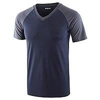 Men's Casual Vintage Slim Fit Short/Long Sleeve V-Neck Workout Hiking Baseball Jersey T-Shirts
