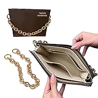 Toiletry pouch 26 Insert with Chain Conversion Kit with Chain Toiletry Pouch19 Insert with Gold Chain Thick Grommets O Rings Premium Felt Toiletry Pouch 26 Gold Chain (For Toiletry 26, Brown)