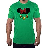 Mouse Head Ornaments & Bow Man's Shirts, Ornaments Man's Christmas Shirts!