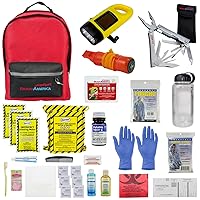 Ready America 72 Hour Deluxe Emergency Kit, 1-Person 3-Day Backpack, First Aid Kit, Survival Blanket, Power Station, Emergency Food, Portable Disaster Preparedness Go-Bag for Earthquake, Fire, Flood