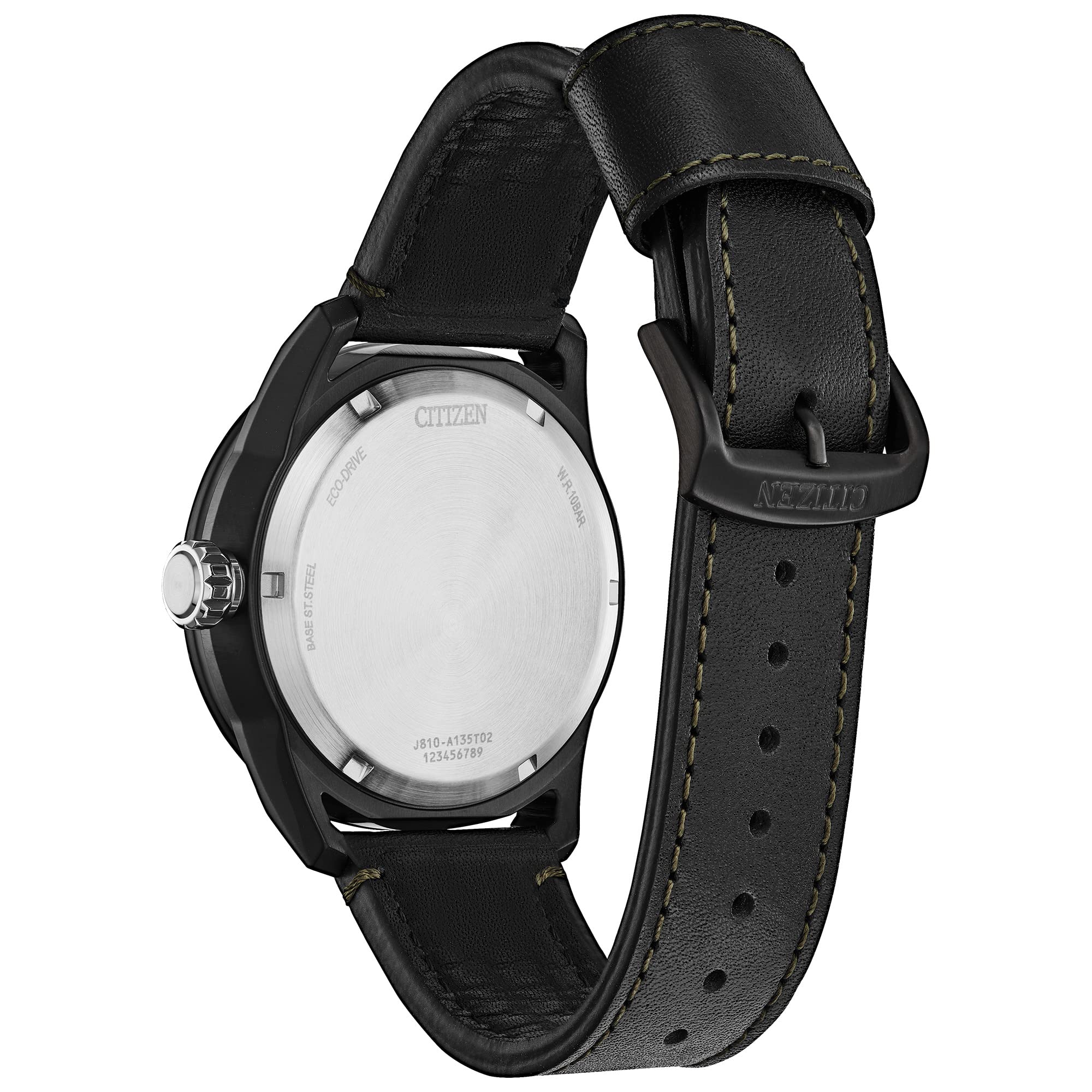 Citizen Men's Eco-Drive Sport Casual Avion Leather Strap Watch, 3-Hand Date