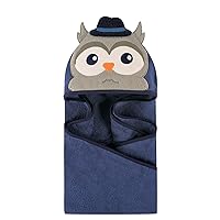 Hudson Baby Unisex Baby Cotton Animal Face Hooded Towel, Mr Owl, One Size