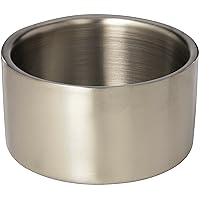 SW4 Stainless Steel Double-Wall Food Coaster, Satin Finish, 4 3/4-Inch Diameter, Silver