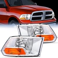 Nilight Headlights Assembly for 2009 2010 2011 2012 Dodge Ram 1500 2500 3500 Dual Beam Model, OE Headlamp Replacement(NOT for Quad Beam Model)