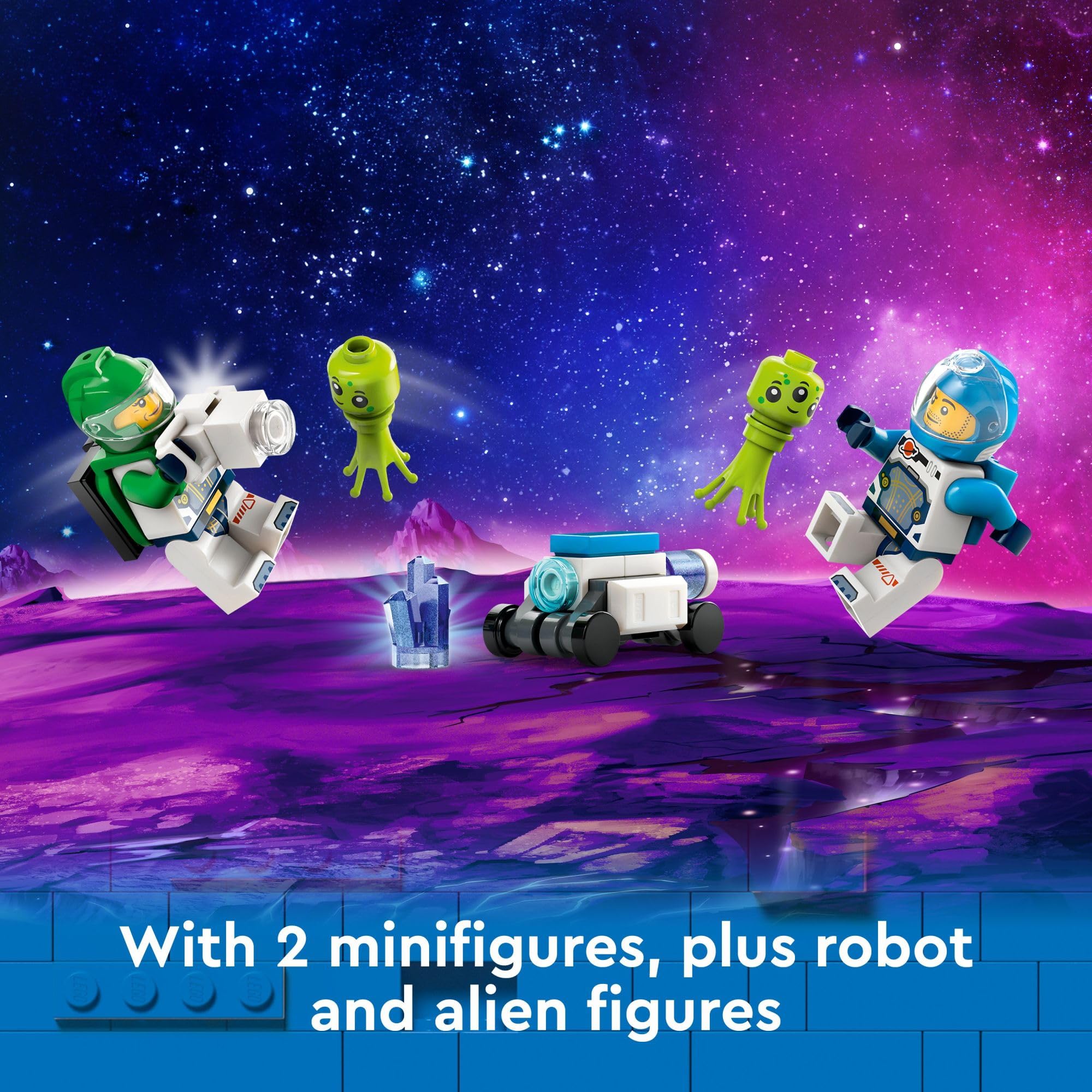 LEGO City Space Explorer Rover and Alien Life Toy, Space Gift for Boys and Girls Ages 6 and Up with 2 Minifigures, Robot and Extraterrestrial Figures, Pretend Play STEM Toy, 60431