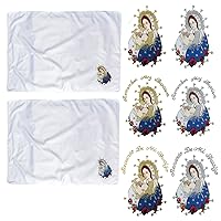 Baby Christening Baptism White SWADDLING Blankets Embroidery Virgin Mary Pope