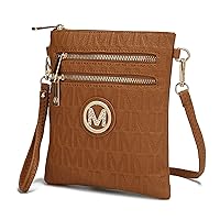 MKF Crossbody Bags for Women, Wristlet Strap – PU Leather Shoulder Handbag – Small Crossover Messenger Purse