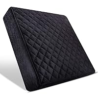 Chair Seat Cushion - 18x18x3 Memory Foam Square Thick Non-Slip Pads for Kitchen, Dining, Office Chairs and Car Seats - Comfort and Back Pain Relief - Soft - Black