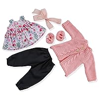 Handmade Waldorf Doll Clothes 12 inch Clothing Set with Pretty Box Girl Christmas Birthday Gift-Elsee's Clothes Accessories
