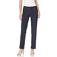 Women's Wide Band Pull-on Relaxed Leg Pant with Tummy Control