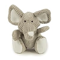 goDog Checkers Elephant Squeaky Plush Dog Toy, Chew Guard Technology - Gray, Large
