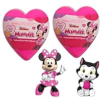 Just Play Disney Junior Minnie Mouse Mini Figure Heart Capsules 2-Pack, 2.5-inch Figurines, Pink, Kids Toys for Ages 3 Up