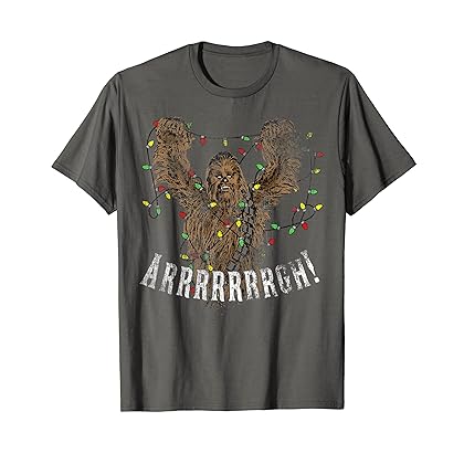 Star Wars Chewbacca Roar Christmas Lights Graphic T-Shirt T-Shirt