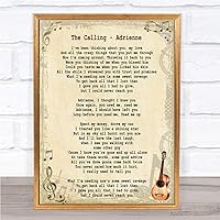 Adrienne Song Lyric Quote Print
