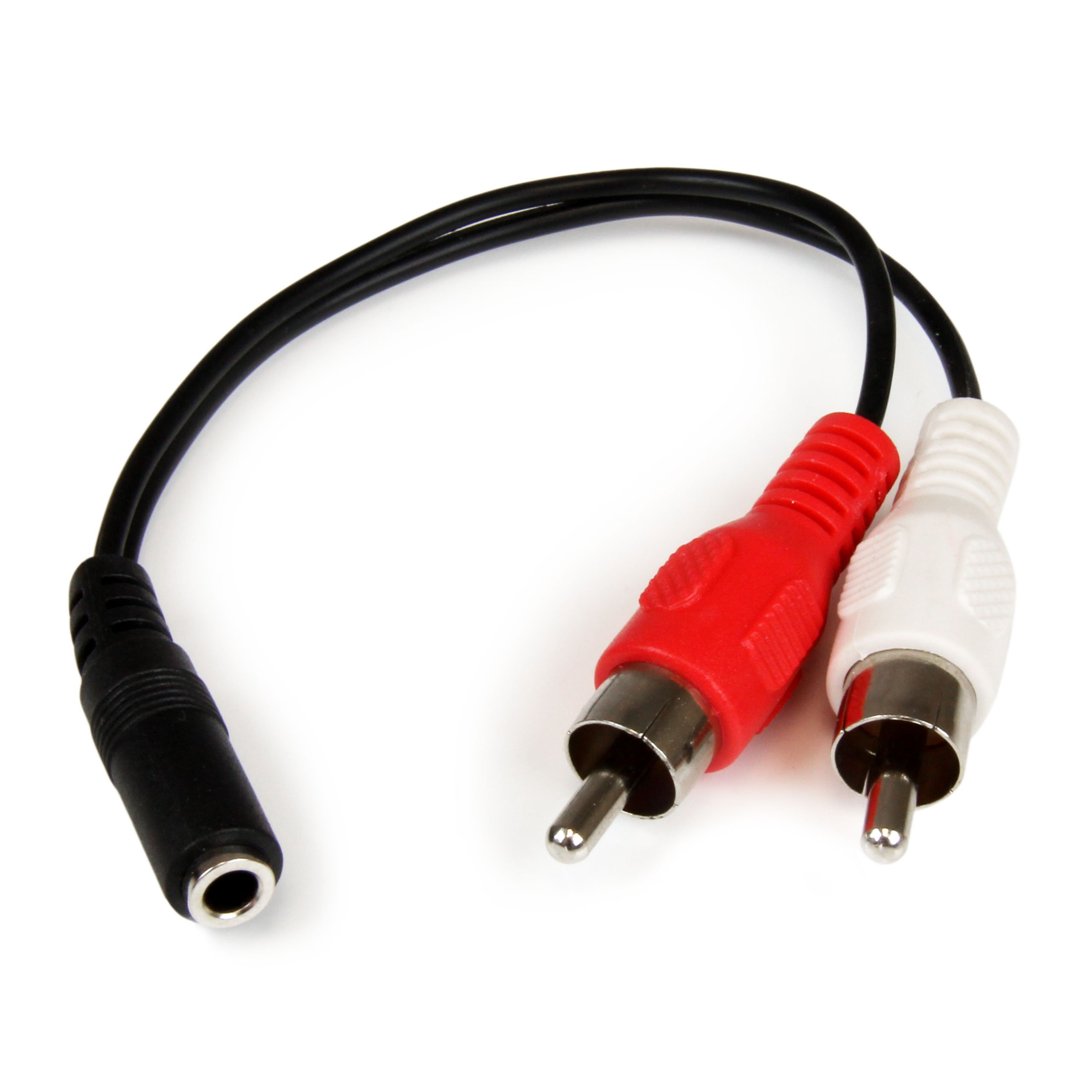 StarTech.com 6in RCA to 3.5mm Female Cable - Audio to RCA Cable - 3.5mm Female to 2x RCA Male - Aux to RCA - Stereo Audio Cable (MUFMRCA)