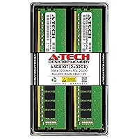 A-Tech 64GB (2x32GB) DDR4 3200 MHz UDIMM PC4-25600 (PC4-3200AA) CL22 DIMM 2Rx8 Non-ECC Desktop RAM Memory Modules