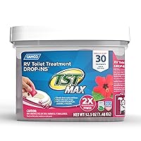TST MAX Camper/RV Toilet Treatment Drop-INs | Control Unwanted Odors & Break Down Waste and Tissue | Safe Septic Tank Treatment | Hibiscus Breeze Scent | 30-Count (41604)