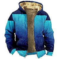 WinterJacket For Men Gradient Zip Up Hoodies Sports Track Jackets Sweatshirts for Gym Basic Fleece Hoodies Outwear