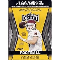 2018 LEAF NFL DRAFT Series Factory Sealed Blaster Box of Packs with 2 GUARANTEED Autographed Cards per box! One of the First 2018 Football Products on the market!