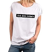 MAKAYA Casual Women's Slogan Shirt - German Sayings Funny Message