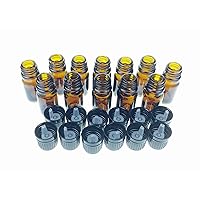 Wild Essentials 5ml Amber Glass Bottles with Euro Dropper Caps (12 Pack) - Great for Essential Oils, Perfumes and DIY Aromatherapy - Easy to Fill, Clean and Reuse - Protective and Durable